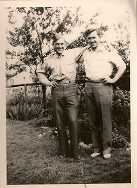 Edward & Harry Thomas Eddie on furlough from World War II