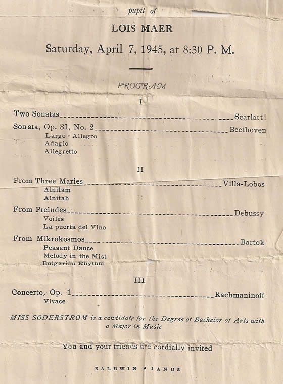 Memphis Concert April 7, 1945
