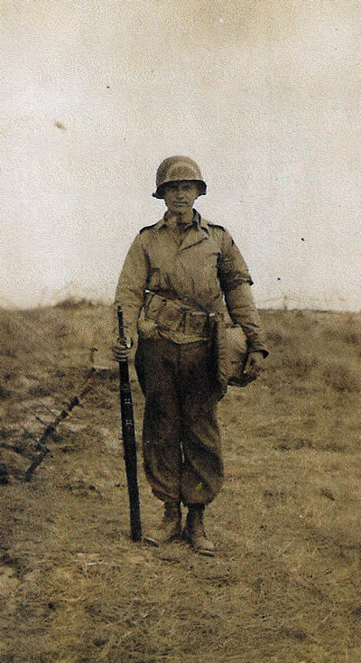 Leonard Tomaszewski  Guard duty Normandy Beach June 1944